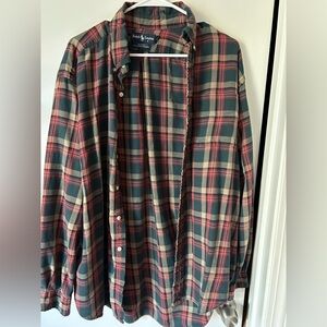 Ralph Lauren  - Blaire -Men's Plaid Shirt /Green/red cotton/wool blend size L